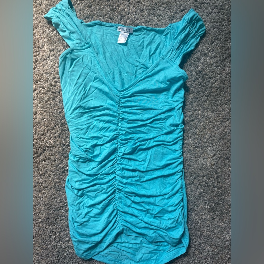 NWOT Venus Blue Runched Tank Top